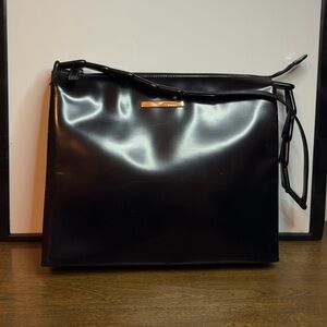 Vintage Gucci Black Leather Shoulder Bag
